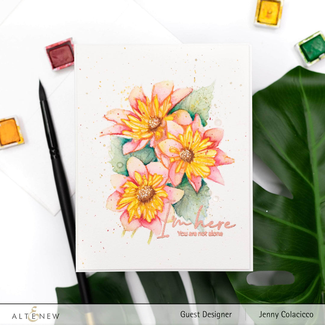 Photocentric Clear Stamps Paint-A-Flower: Fashion Monger Dahlia Outline Stamp Set