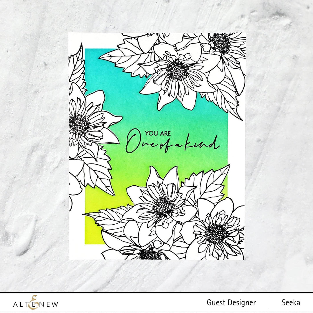 Photocentric Clear Stamps Paint-A-Flower: Fashion Monger Dahlia Outline Stamp Set