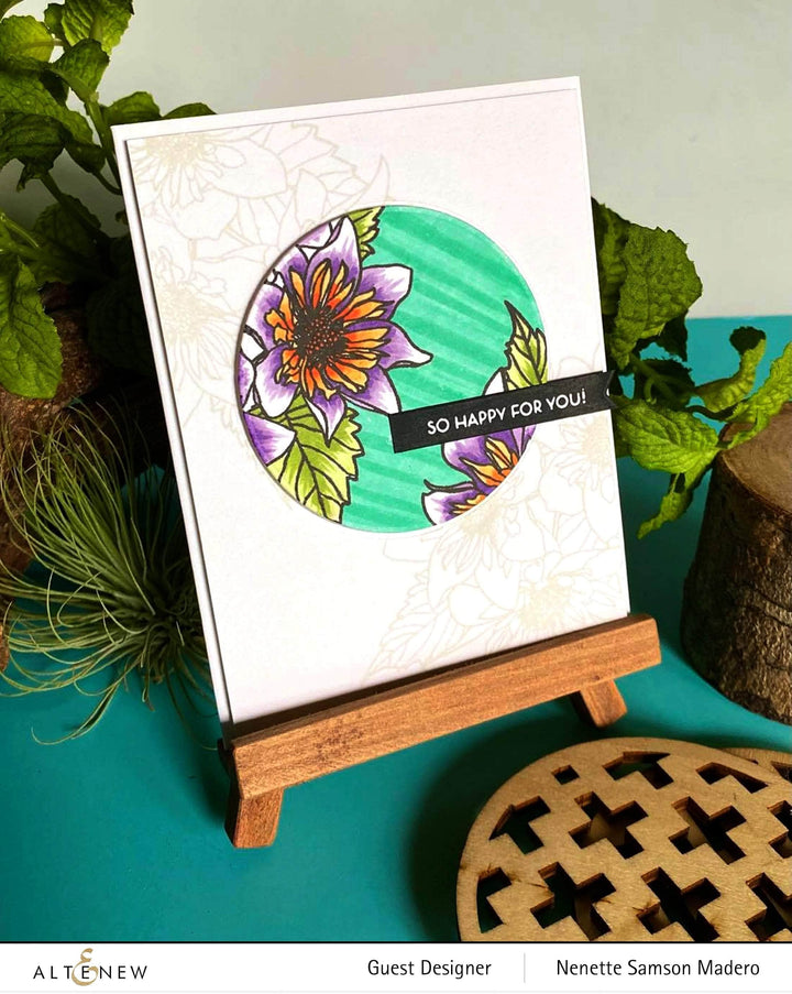 Photocentric Clear Stamps Paint-A-Flower: Fashion Monger Dahlia Outline Stamp Set