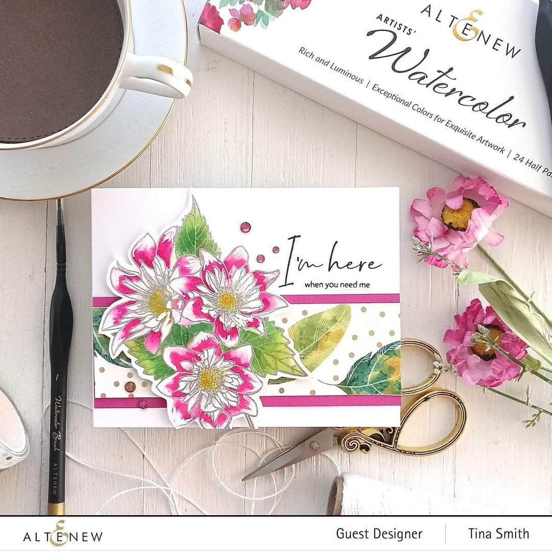 Photocentric Clear Stamps Paint-A-Flower: Fashion Monger Dahlia Outline Stamp Set