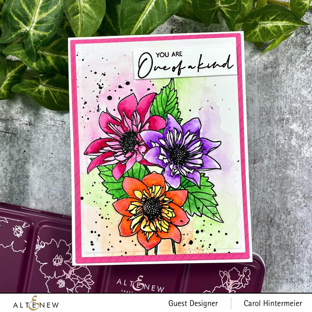 Photocentric Clear Stamps Paint-A-Flower: Fashion Monger Dahlia Outline Stamp Set