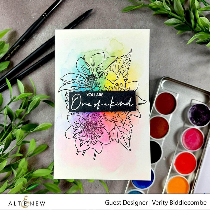 Photocentric Clear Stamps Paint-A-Flower: Fashion Monger Dahlia Outline Stamp Set