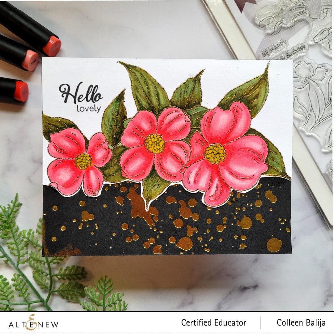 Photocentric Clear Stamps Paint-A-Flower: Flowering Dogwood Outline Stamp Set