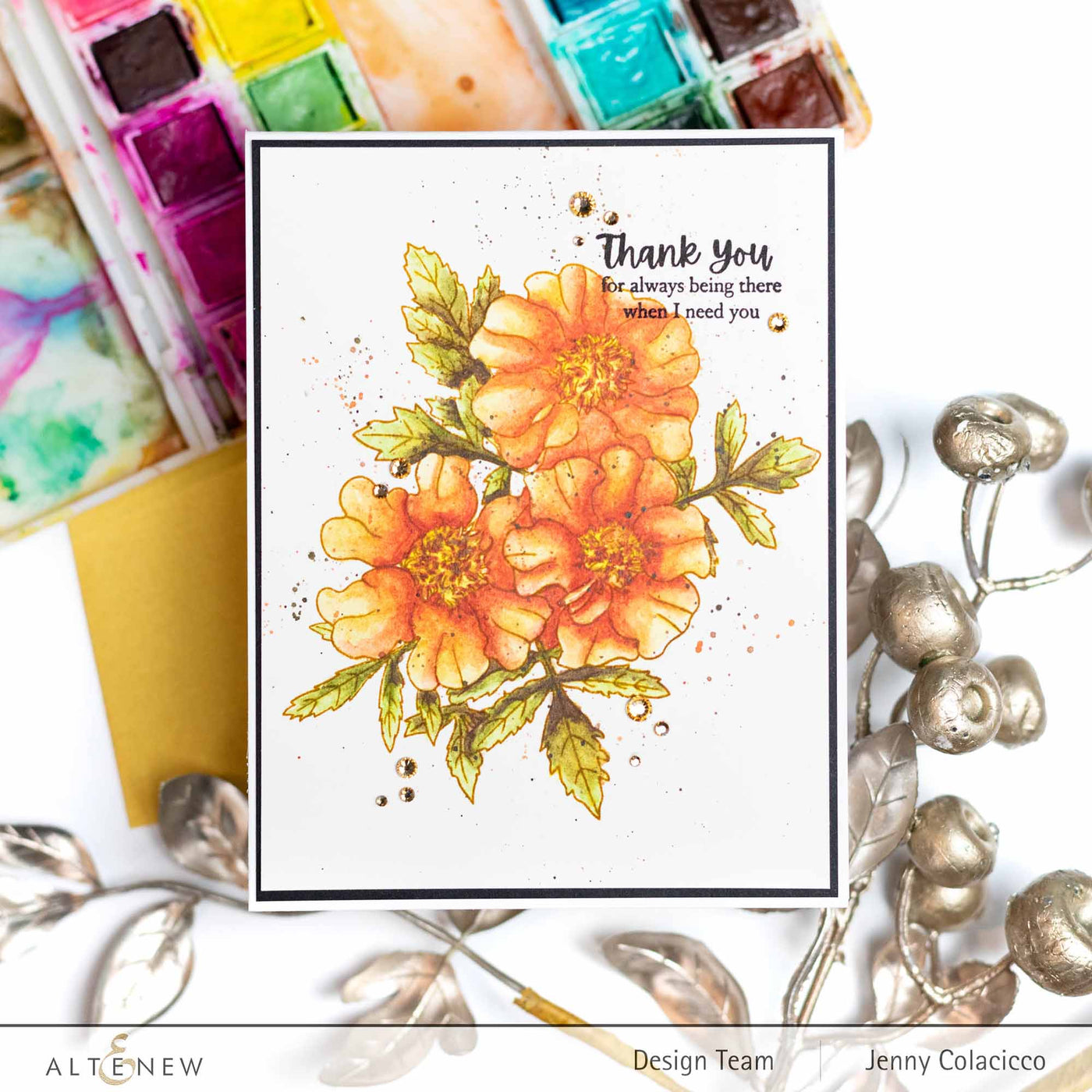 PMA Industries, Inc. Clear Stamps Paint-A-Flower: French Marigold Outline Stamp Set