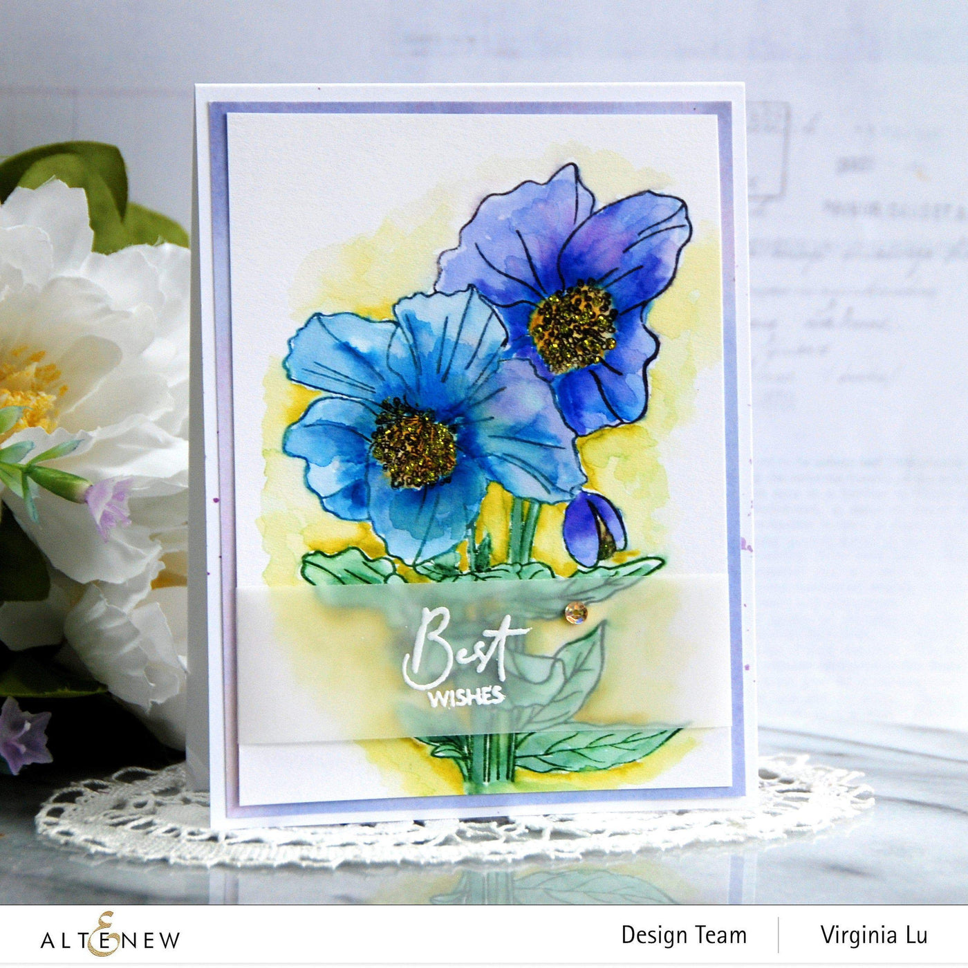 Photocentric Clear Stamps Paint-A-Flower: Himalayan Poppy Outline Stamp Set
