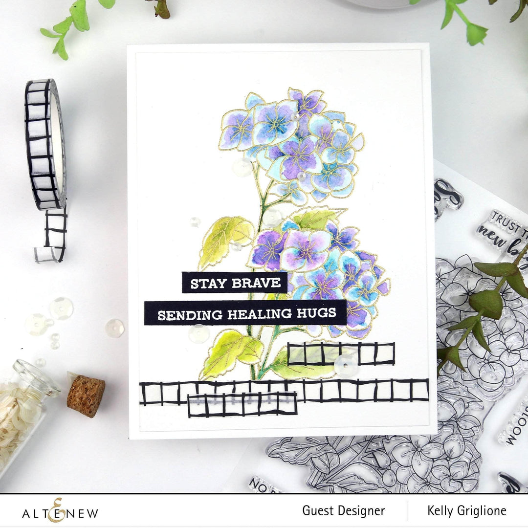 Photocentric Clear Stamps Paint-A-Flower: Hydrangea Outline Stamp Set