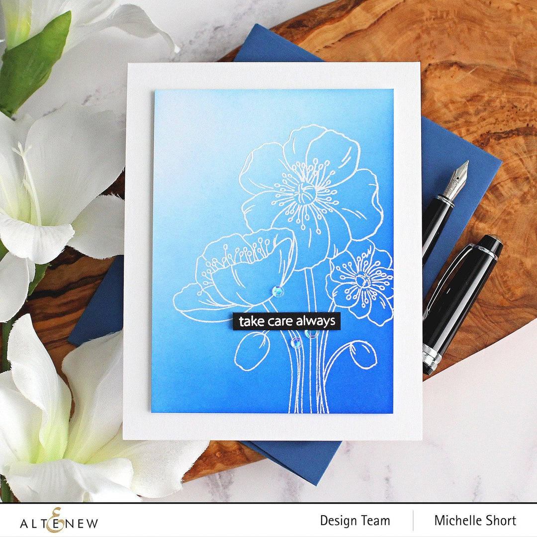 PMA Industries, Inc. Clear Stamps Paint-A-Flower: Iceland Poppies Outline Stamp Set