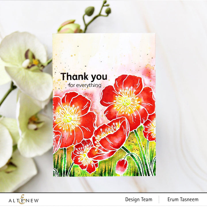 PMA Industries, Inc. Clear Stamps Paint-A-Flower: Iceland Poppies Outline Stamp Set