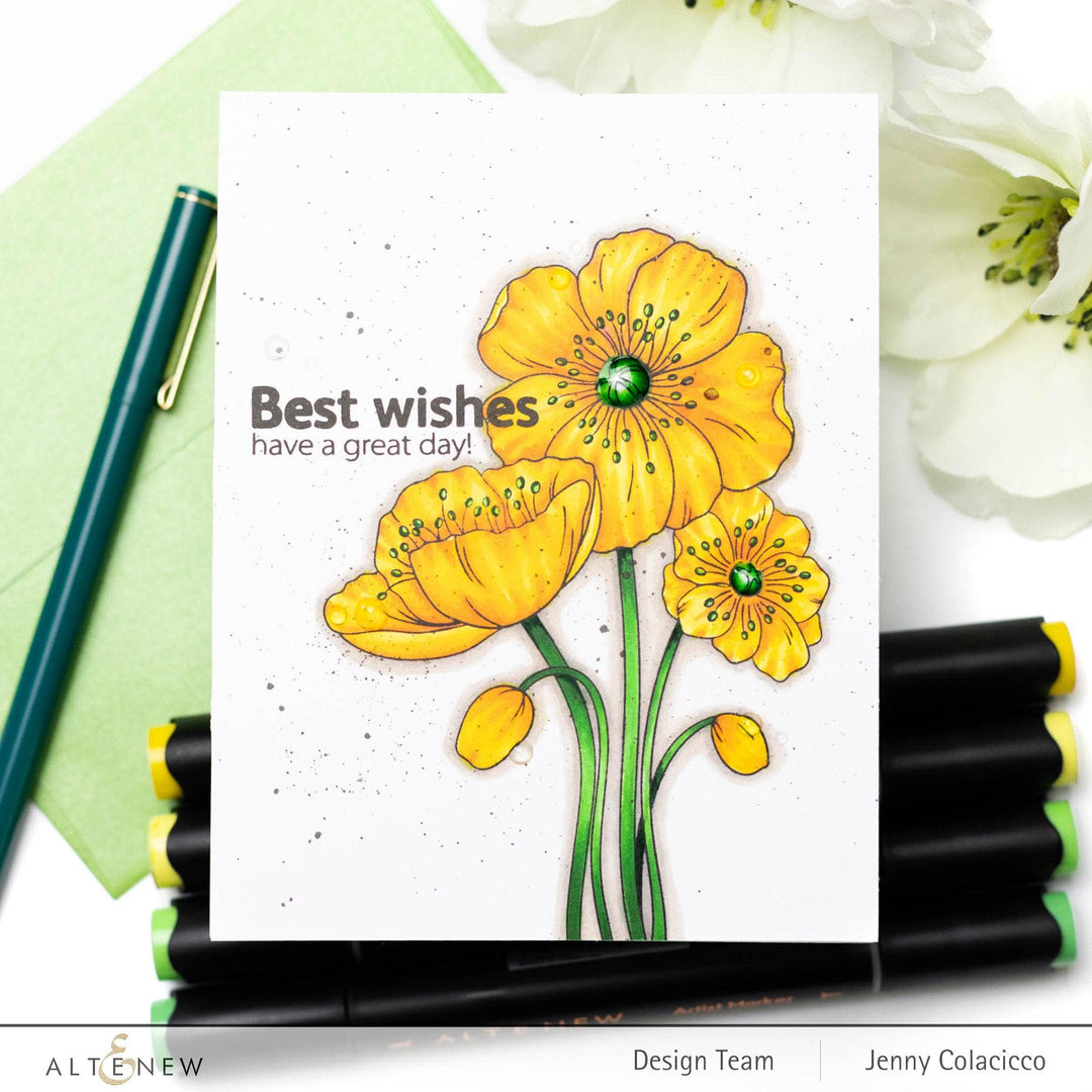 PMA Industries, Inc. Clear Stamps Paint-A-Flower: Iceland Poppies Outline Stamp Set