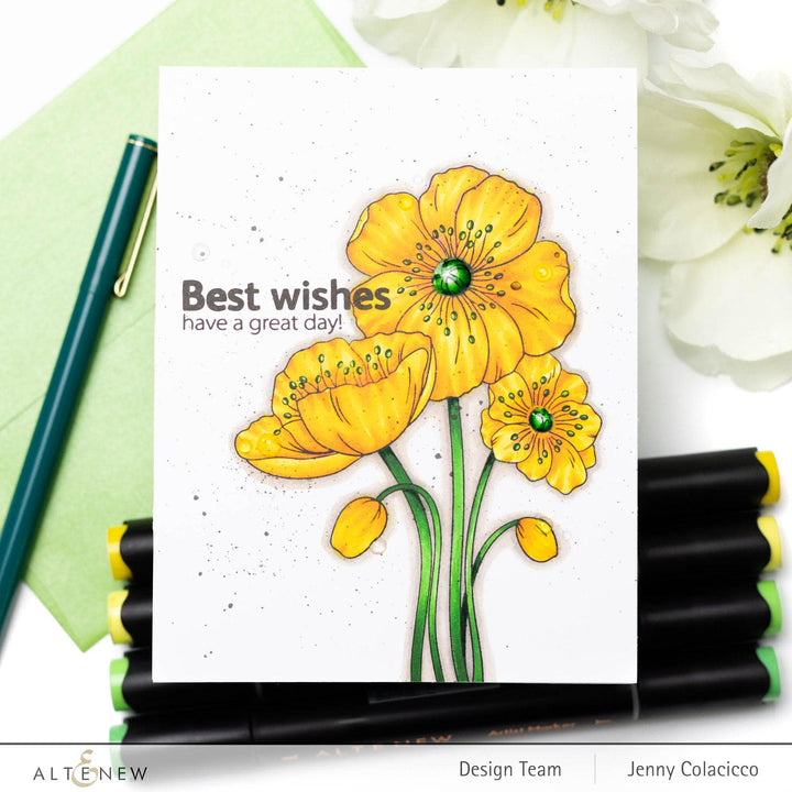 PMA Industries, Inc. Clear Stamps Paint-A-Flower: Iceland Poppies Outline Stamp Set