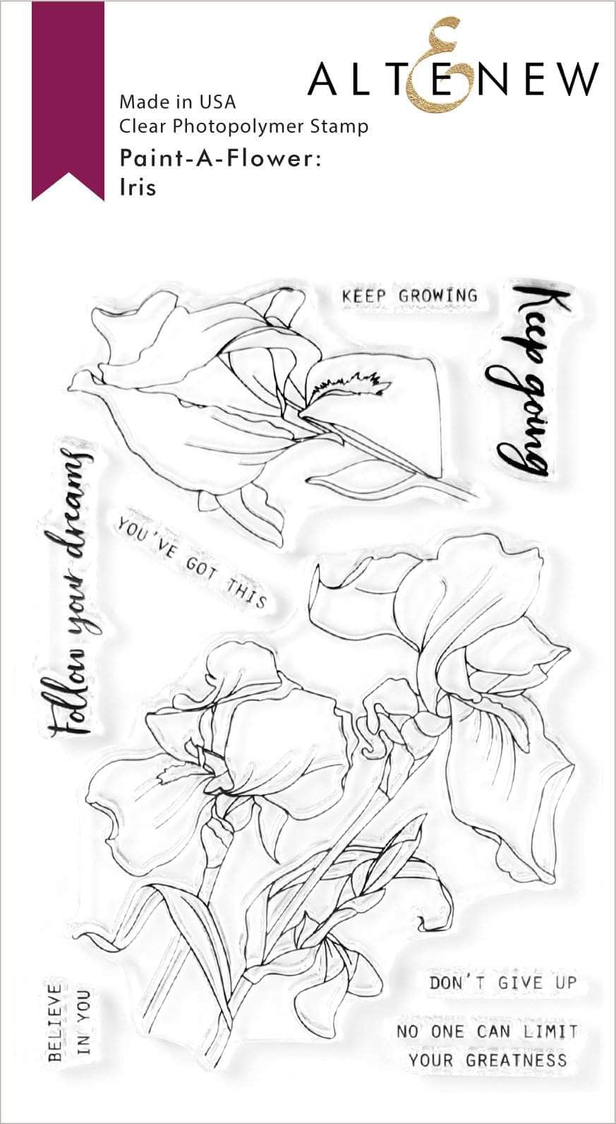 Photocentric Clear Stamps Paint-A-Flower: Iris Outline Stamp Set