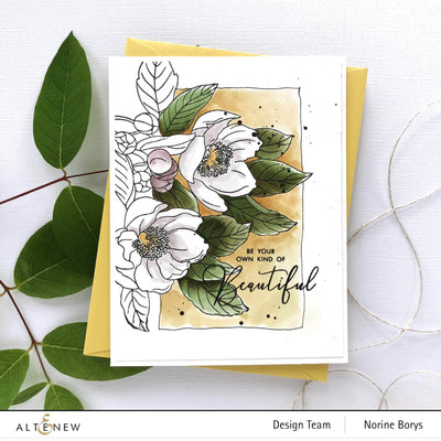 Photocentric Clear Stamps Paint-A-Flower: Paeonia Japonica Outline Stamp Set