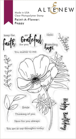 Photocentric Clear Stamps Paint-A-Flower: Poppy Outline Stamp Set