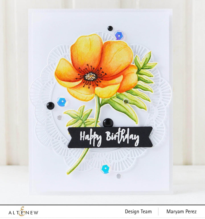 Photocentric Clear Stamps Paint-A-Flower: Poppy Outline Stamp Set