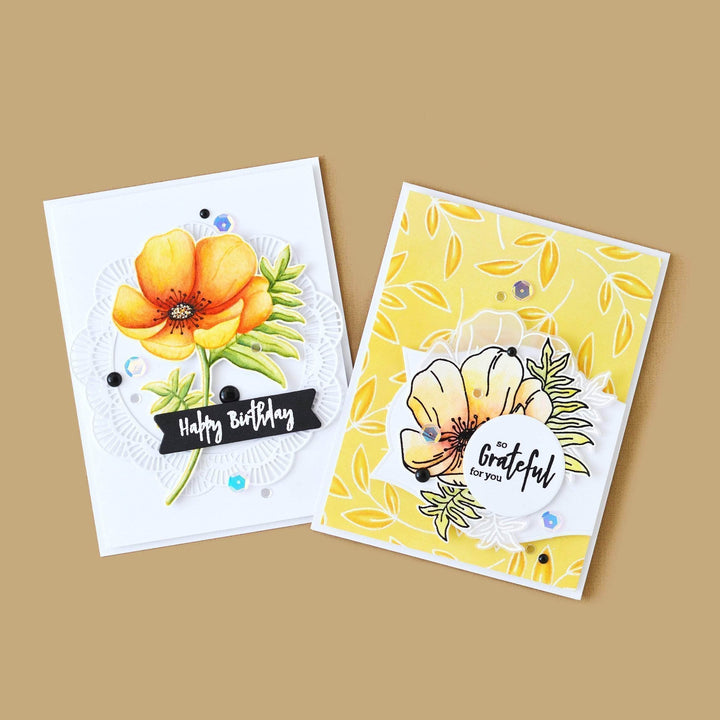 Photocentric Clear Stamps Paint-A-Flower: Poppy Outline Stamp Set