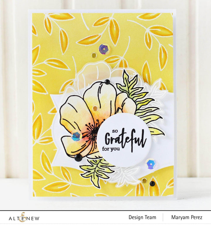 Photocentric Clear Stamps Paint-A-Flower: Poppy Outline Stamp Set