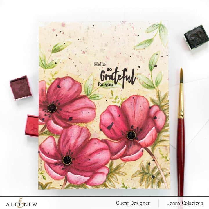 Photocentric Clear Stamps Paint-A-Flower: Poppy Outline Stamp Set