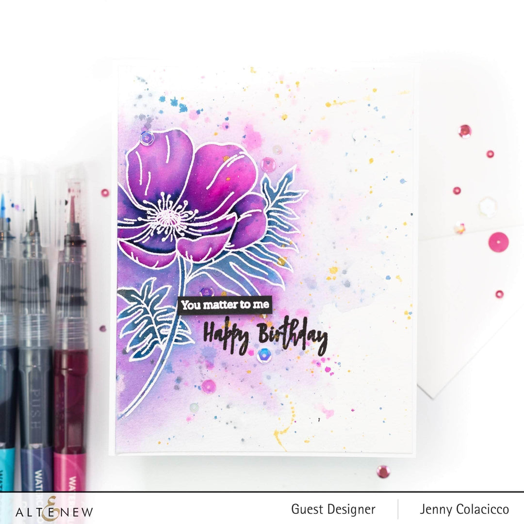 Photocentric Clear Stamps Paint-A-Flower: Poppy Outline Stamp Set