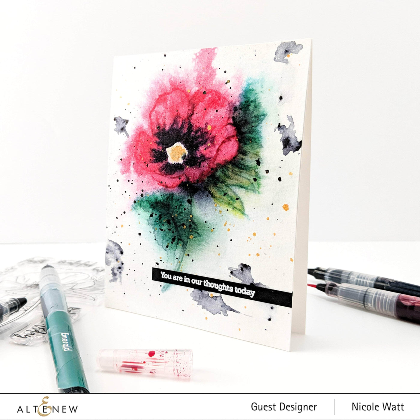 Photocentric Clear Stamps Paint-A-Flower: Poppy Outline Stamp Set
