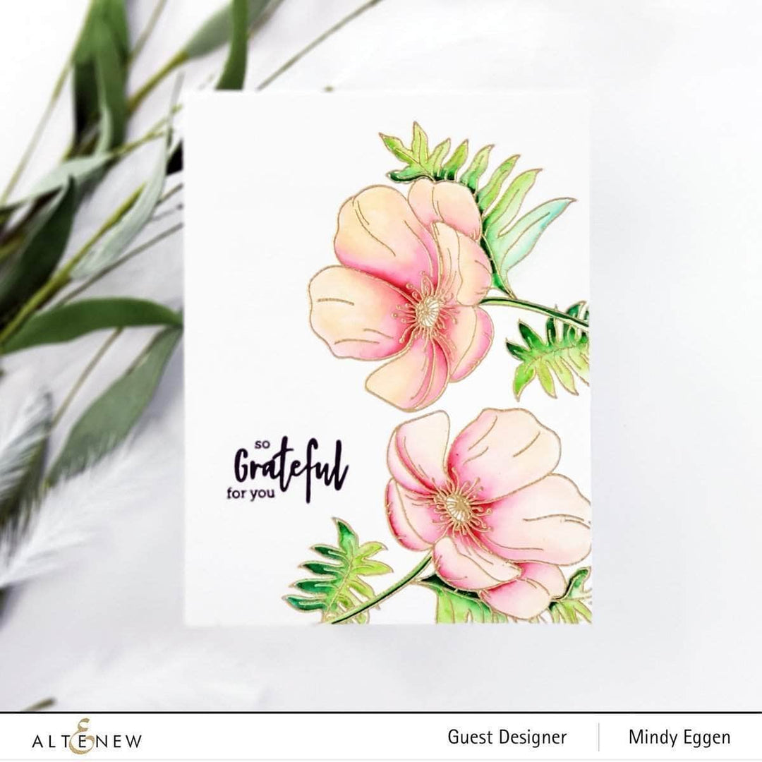 Photocentric Clear Stamps Paint-A-Flower: Poppy Outline Stamp Set