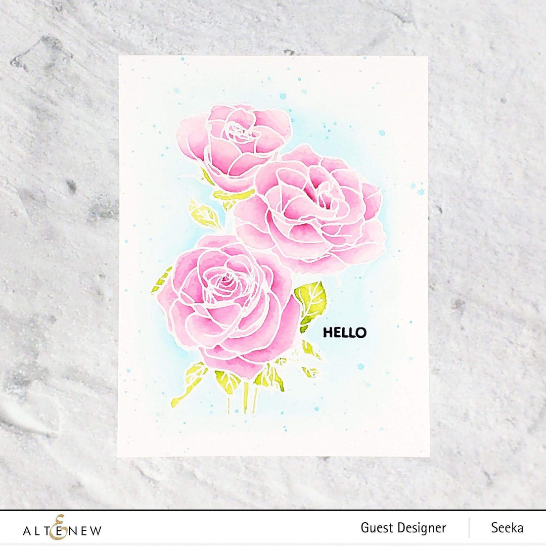 Photocentric Clear Stamps Paint-A-Flower: Rosa Floribunda Outline Stamp Set