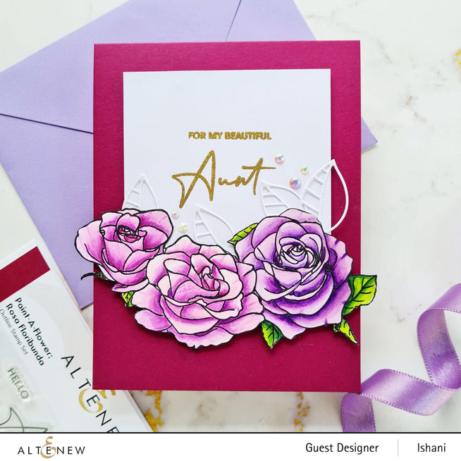 Photocentric Clear Stamps Paint-A-Flower: Rosa Floribunda Outline Stamp Set