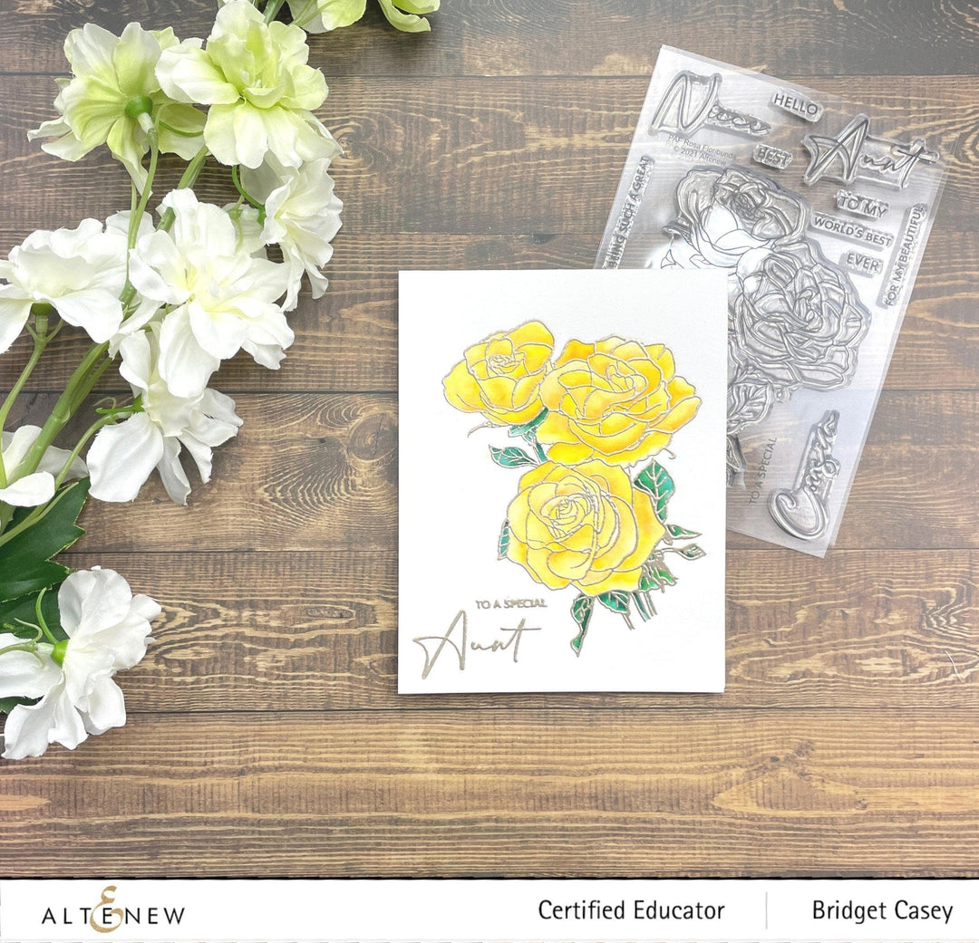 Photocentric Clear Stamps Paint-A-Flower: Rosa Floribunda Outline Stamp Set