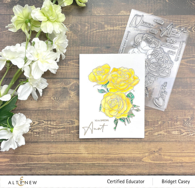 Photocentric Clear Stamps Paint-A-Flower: Rosa Floribunda Outline Stamp Set