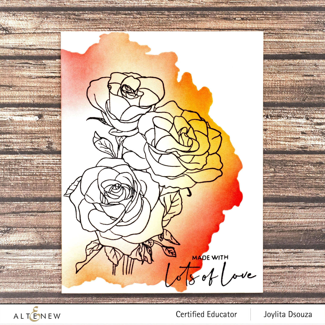 Photocentric Clear Stamps Paint-A-Flower: Rosa Floribunda Outline Stamp Set