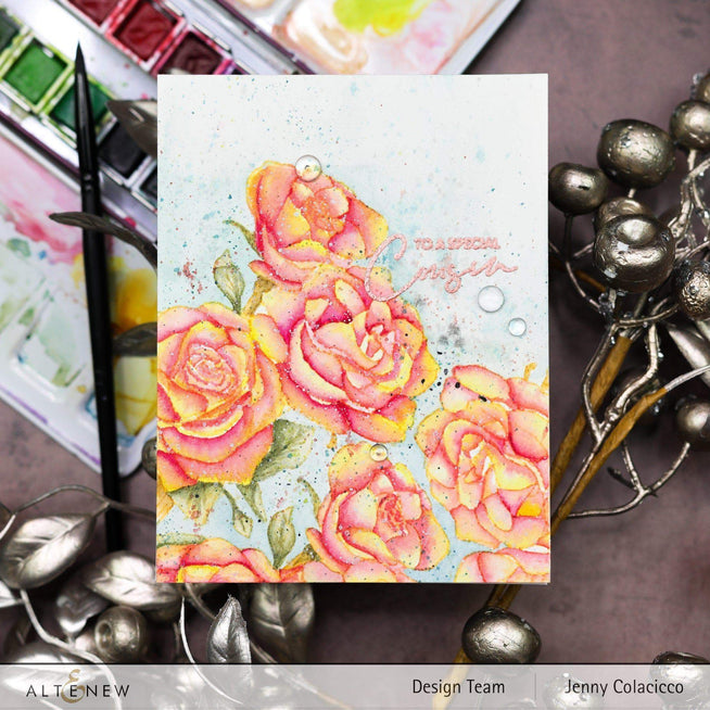Photocentric Clear Stamps Paint-A-Flower: Rosa Floribunda Outline Stamp Set