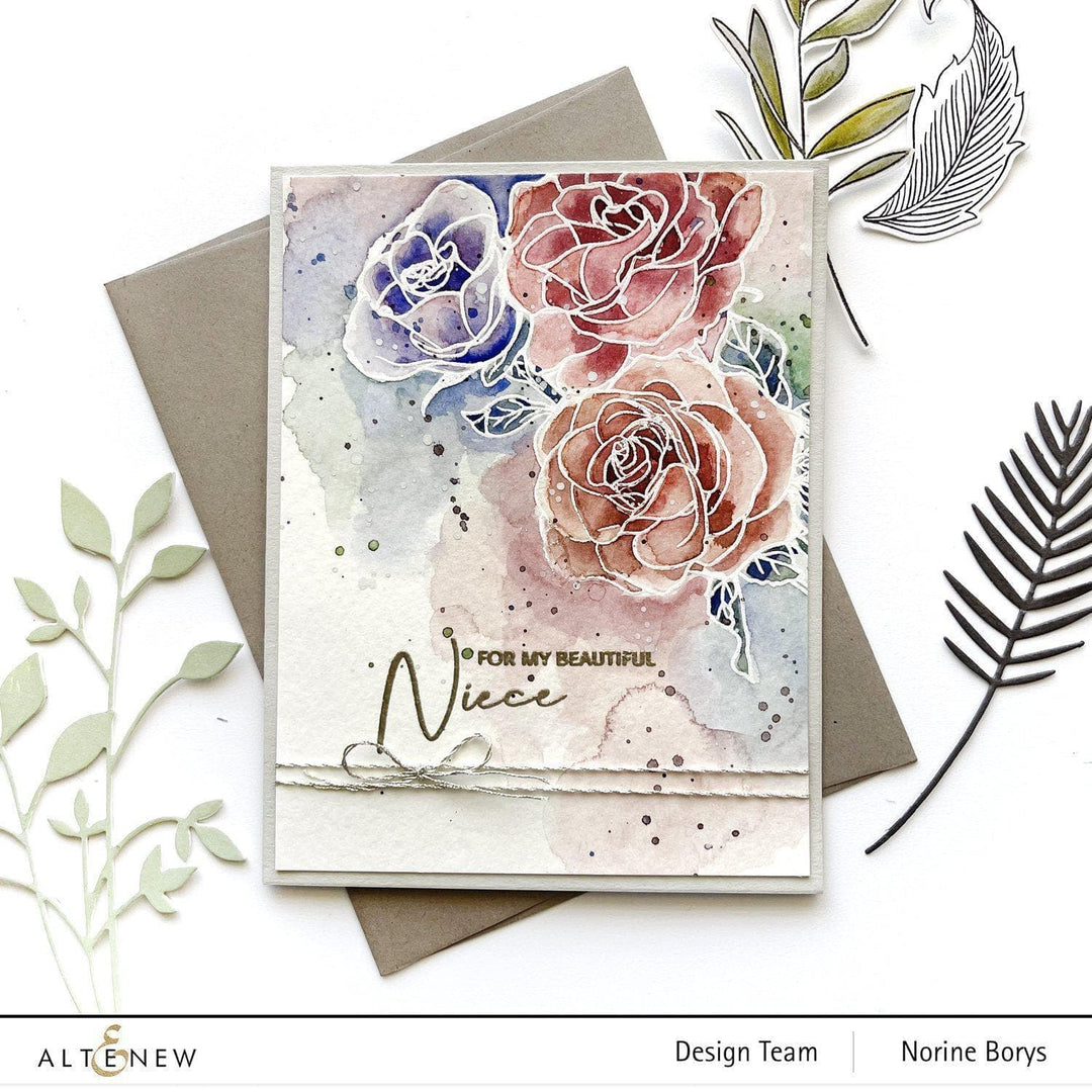 Photocentric Clear Stamps Paint-A-Flower: Rosa Floribunda Outline Stamp Set