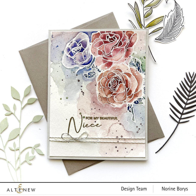 Photocentric Clear Stamps Paint-A-Flower: Rosa Floribunda Outline Stamp Set