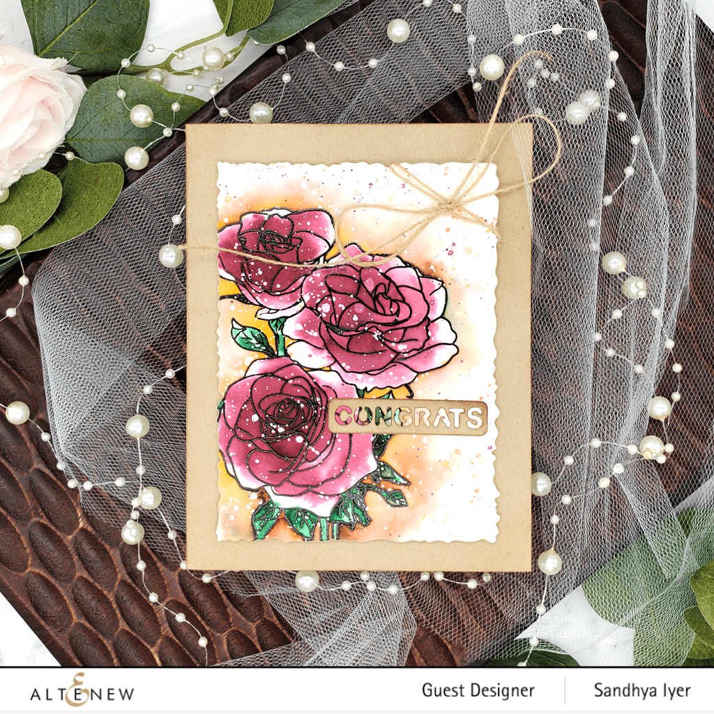 Photocentric Clear Stamps Paint-A-Flower: Rosa Floribunda Outline Stamp Set