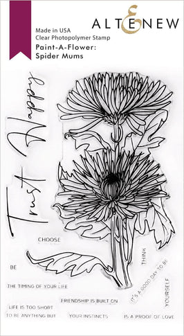 Photocentric Clear Stamps Paint-A-Flower: Spider Mums Outline Stamp Set