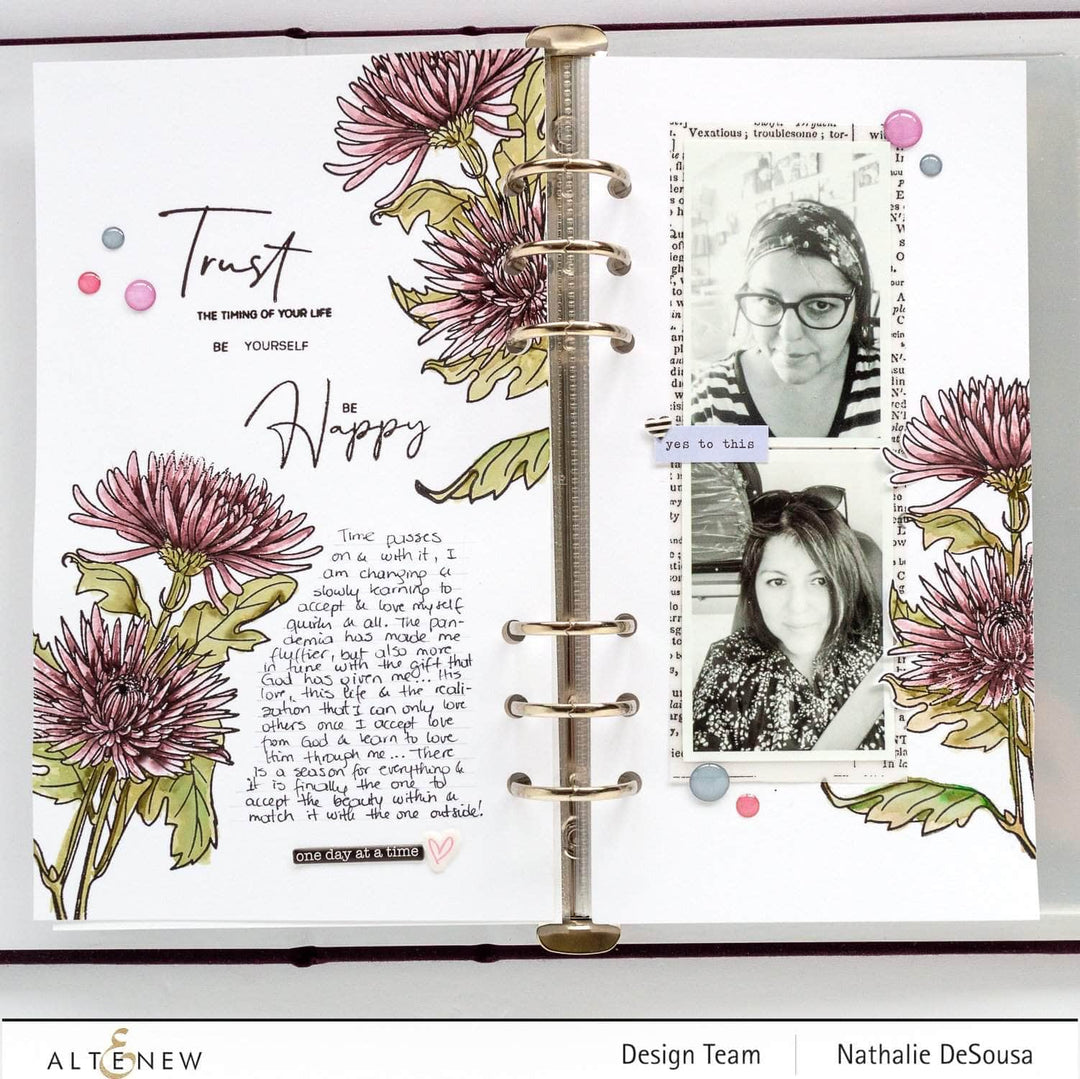 Photocentric Clear Stamps Paint-A-Flower: Spider Mums Outline Stamp Set