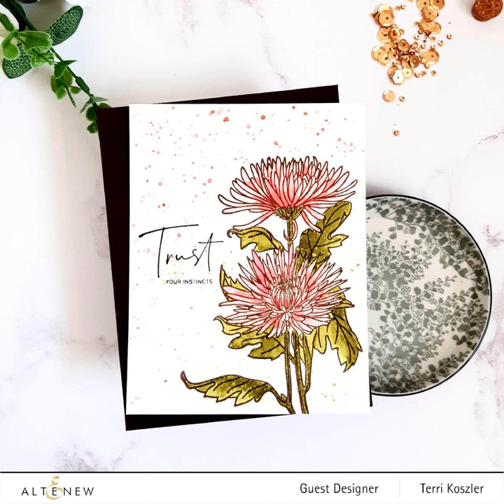Photocentric Clear Stamps Paint-A-Flower: Spider Mums Outline Stamp Set