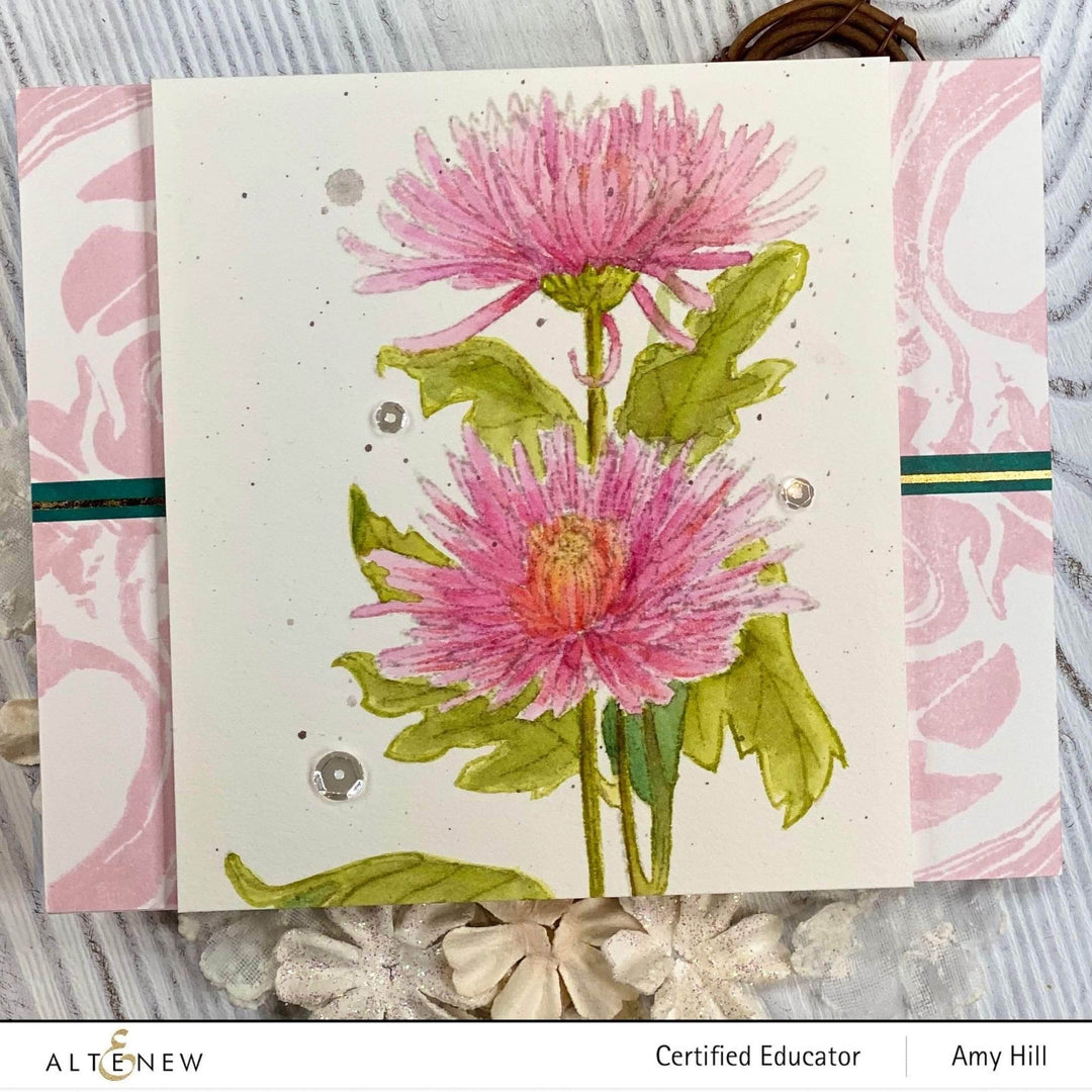 Photocentric Clear Stamps Paint-A-Flower: Spider Mums Outline Stamp Set