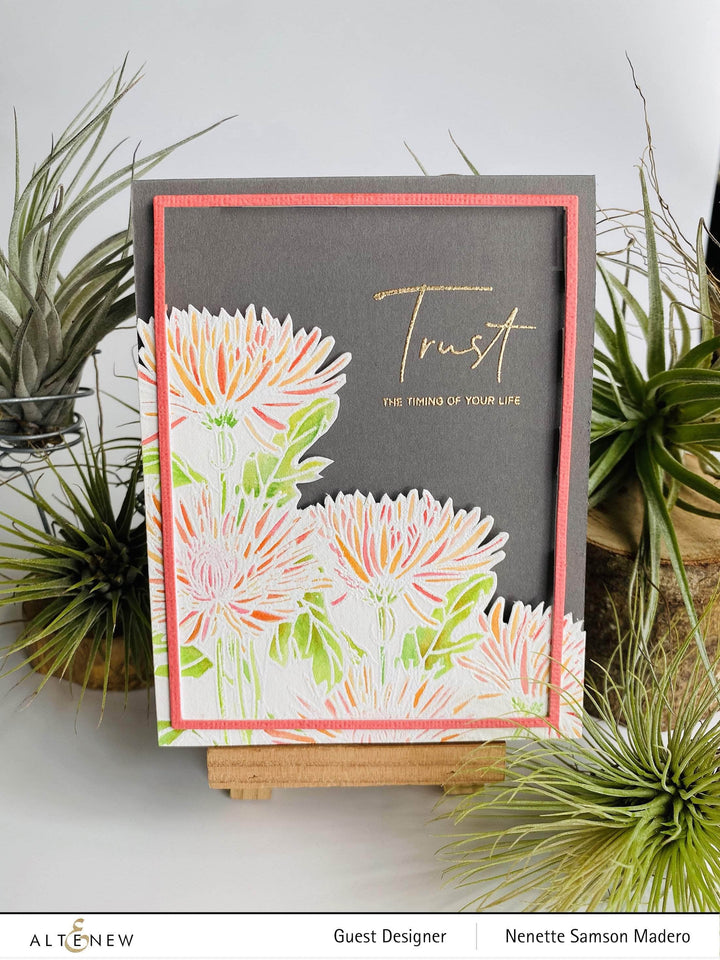 Photocentric Clear Stamps Paint-A-Flower: Spider Mums Outline Stamp Set