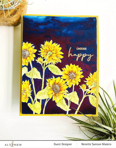 Photocentric Clear Stamps Paint-A-Flower: Sunflower Outline Stamp Set