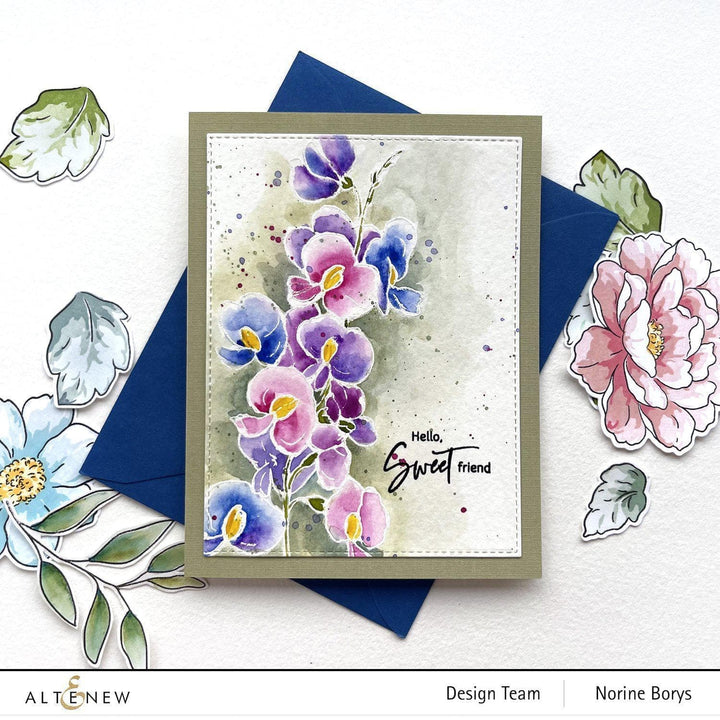 Photocentric Clear Stamps Paint-A-Flower: Sweet Pea Outline Stamp Set