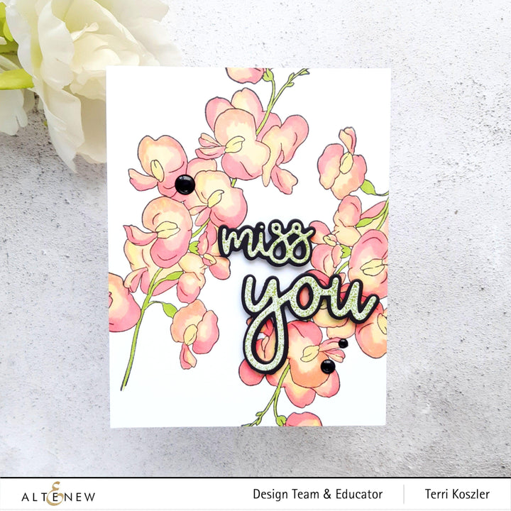 Photocentric Clear Stamps Paint-A-Flower: Sweet Pea Outline Stamp Set