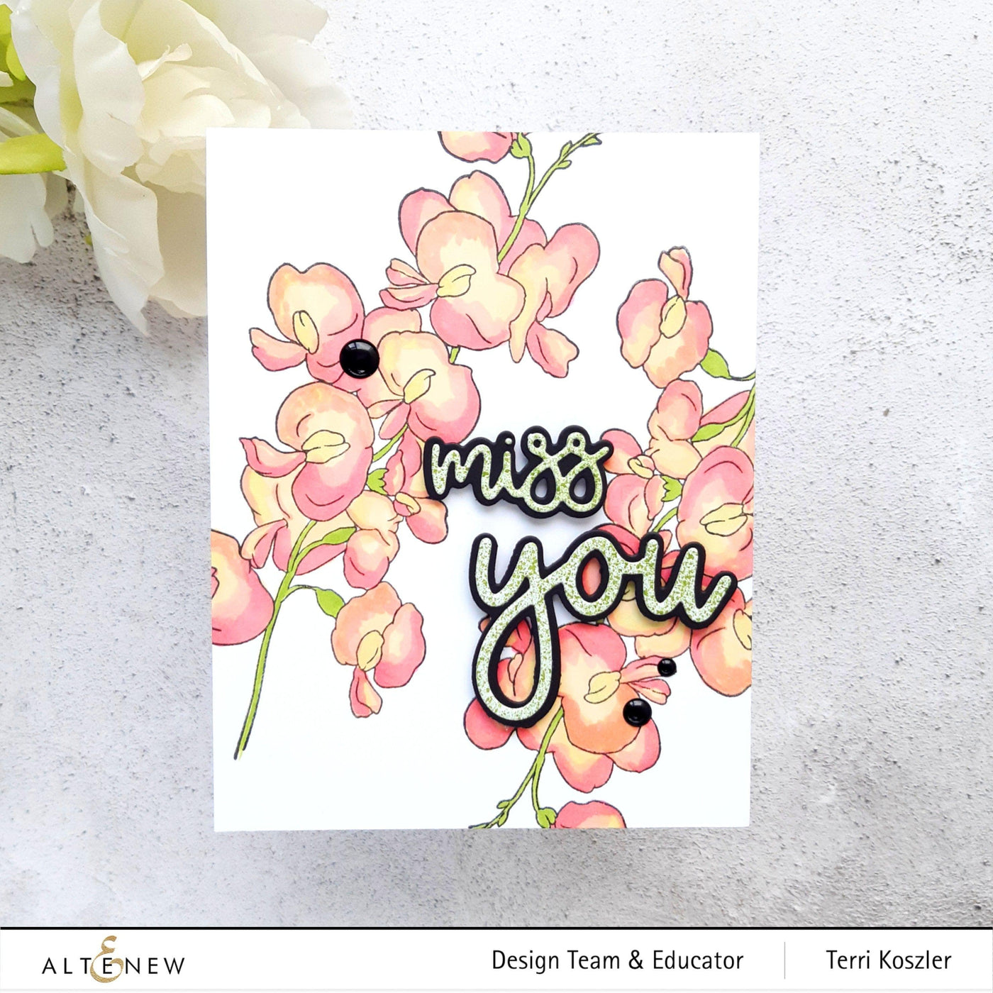 Photocentric Clear Stamps Paint-A-Flower: Sweet Pea Outline Stamp Set