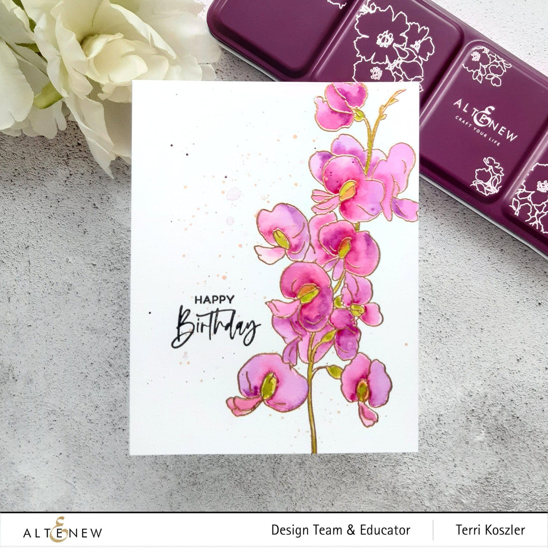 Photocentric Clear Stamps Paint-A-Flower: Sweet Pea Outline Stamp Set