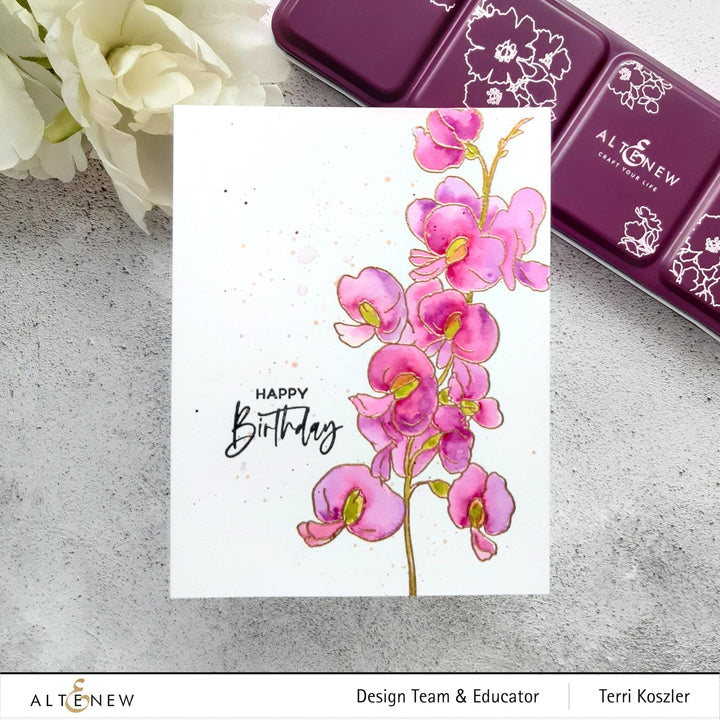 Photocentric Clear Stamps Paint-A-Flower: Sweet Pea Outline Stamp Set