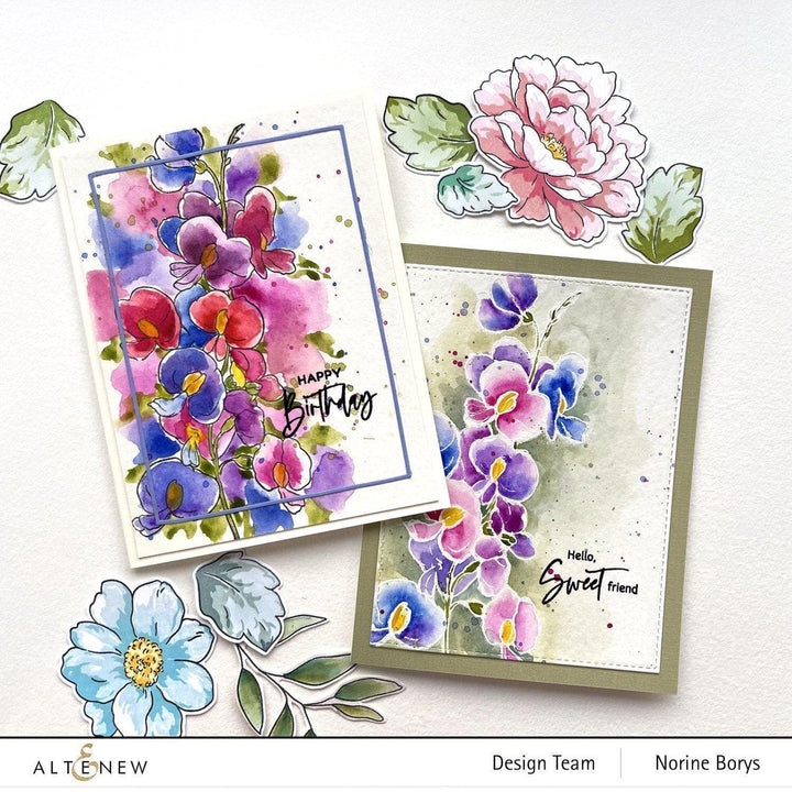 Photocentric Clear Stamps Paint-A-Flower: Sweet Pea Outline Stamp Set