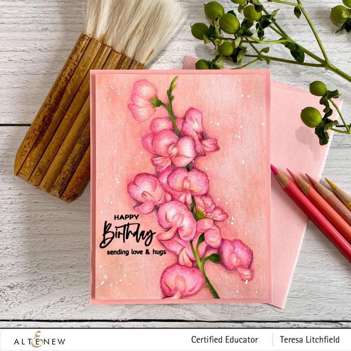 Photocentric Clear Stamps Paint-A-Flower: Sweet Pea Outline Stamp Set