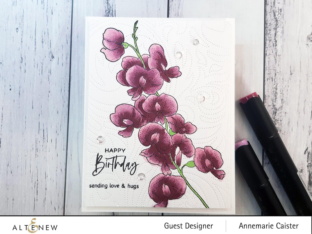 Photocentric Clear Stamps Paint-A-Flower: Sweet Pea Outline Stamp Set