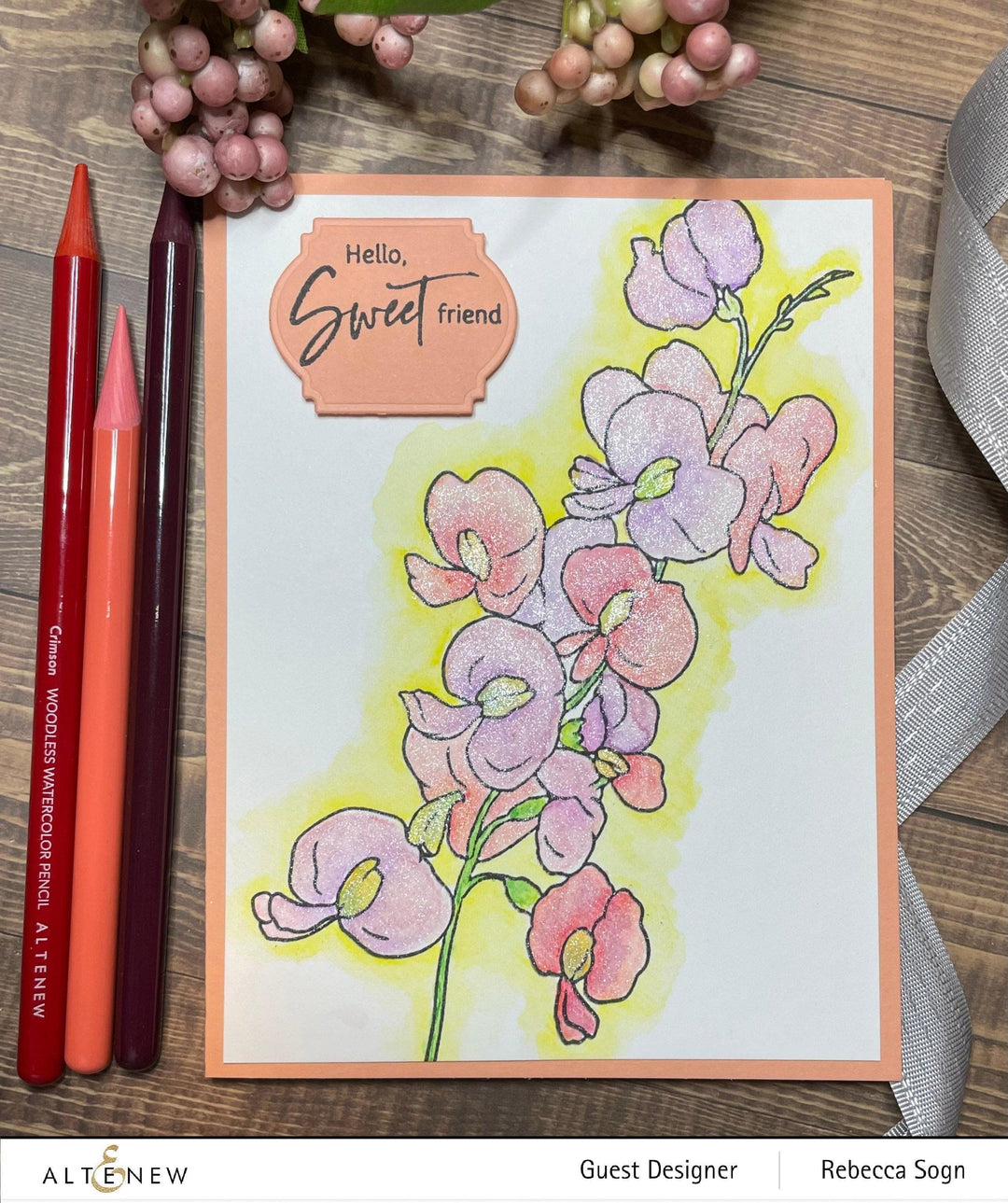 Photocentric Clear Stamps Paint-A-Flower: Sweet Pea Outline Stamp Set