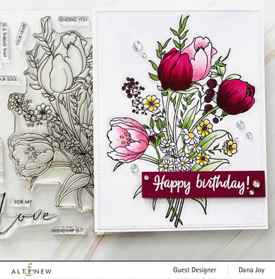 Photocentric Clear Stamps Paint-A-Flower: Tulips Outline Stamp Set