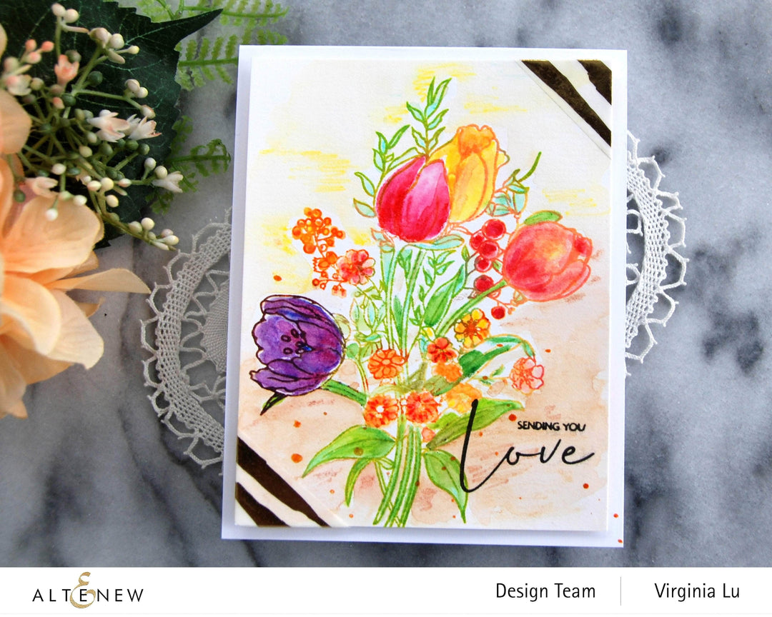 Photocentric Clear Stamps Paint-A-Flower: Tulips Outline Stamp Set